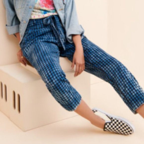 Maeve for Anthropologie Bleached Gingham Pants, 14 - Picture 3 of 15